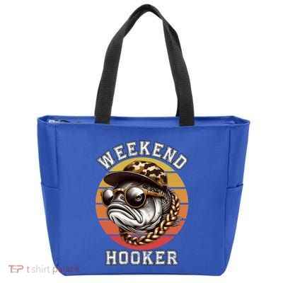 Weekend Hooker Fishing Funny Reel Cool Fisher Design Great Gift Zip Tote Bag