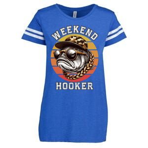 Weekend Hooker Fishing Funny Reel Cool Fisher Design Great Gift Enza Ladies Jersey Football T-Shirt