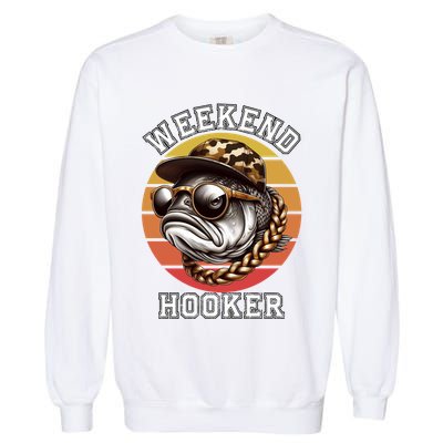 Weekend Hooker Fishing Funny Reel Cool Fisher Design Great Gift Garment-Dyed Sweatshirt