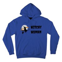 Witchy Halloween Fun Witch Flying Broomstick At Night Meaningful Gift Hoodie