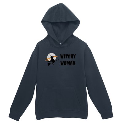 Witchy Halloween Fun Witch Flying Broomstick At Night Meaningful Gift Urban Pullover Hoodie