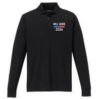 Will Hurd For Election President 2024 Performance Long Sleeve Polo