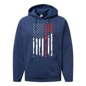 Welder Husband Father Dad American Flag Father's Day Gift Performance Fleece Hoodie