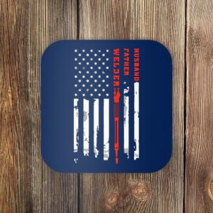 Welder Husband Father Dad American Flag Father's Day Gift Coaster