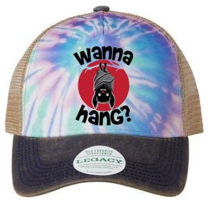 Wanna Hang Funny Bat Legacy Tie Dye Trucker Hat