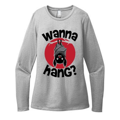 Wanna Hang Funny Bat Womens CVC Long Sleeve Shirt