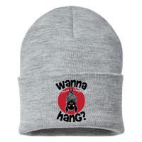 Wanna Hang Funny Bat Sustainable Knit Beanie