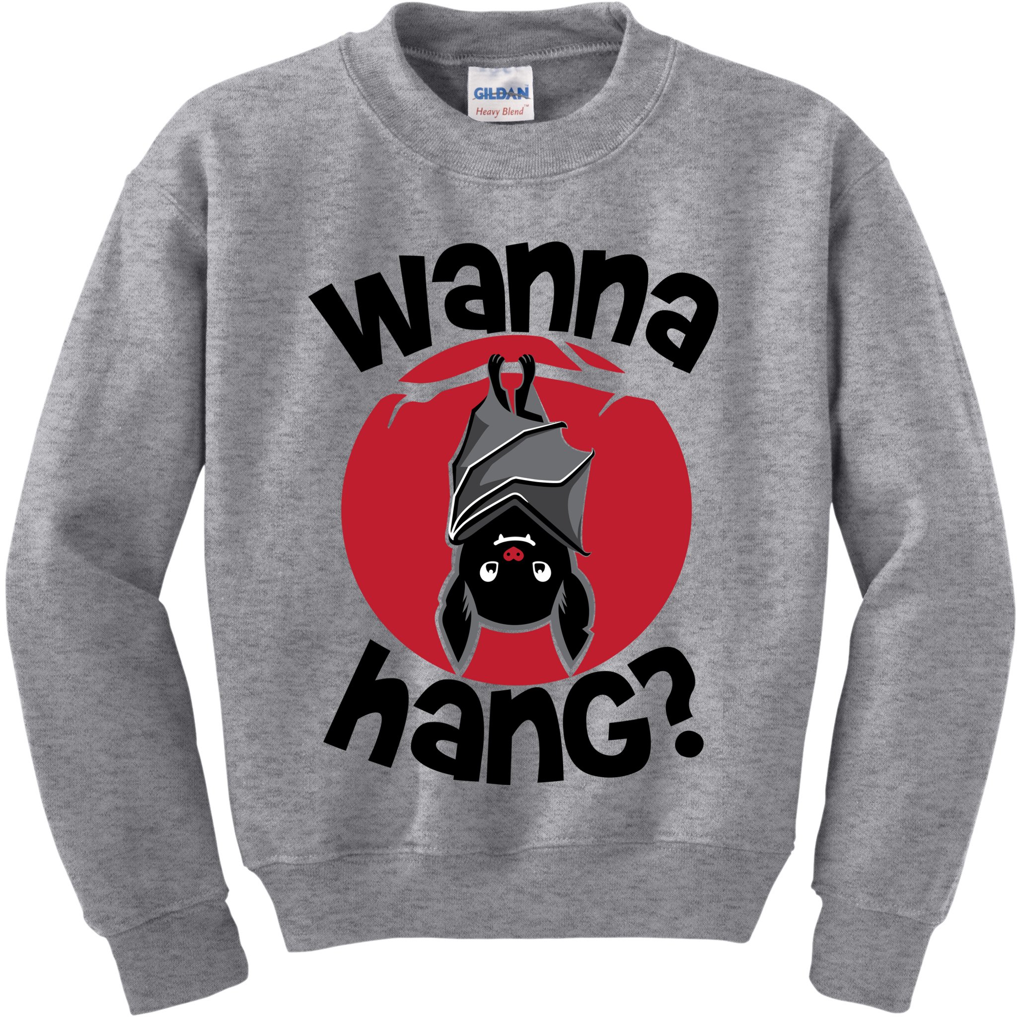 Wanna Hang Funny Bat Kids Sweatshirt