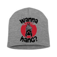 Wanna Hang Funny Bat Short Acrylic Beanie