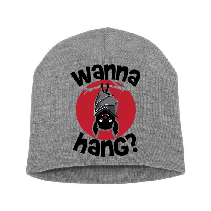 Wanna Hang Funny Bat Short Acrylic Beanie