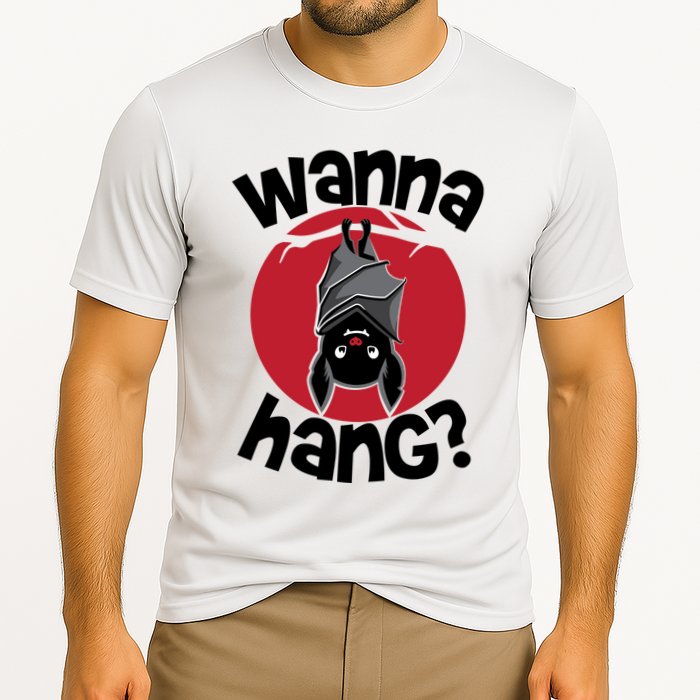 Wanna Hang Funny Bat Cooling Performance Crew T-Shirt