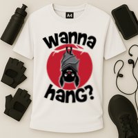 Wanna Hang Funny Bat Cooling Performance Crew T-Shirt