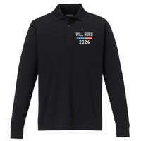 Will Hurd For President Will Hurd 2024 Performance Long Sleeve Polo