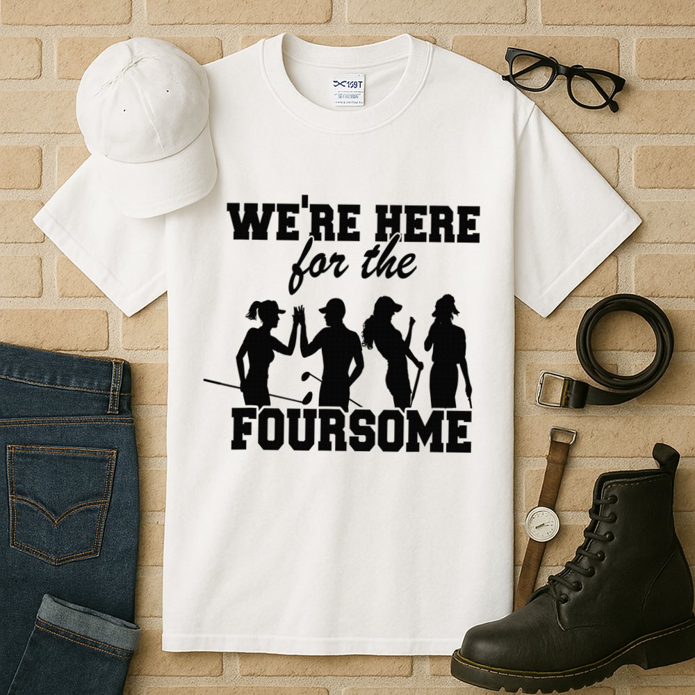 We're Here For The Foursome Funny Sarcasm Golf Lover Golfer Tall T-Shirt