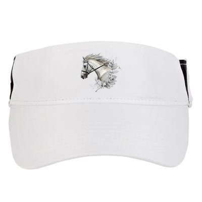 White Horse for Horses Lovers Floral Adult Drive Performance Visor