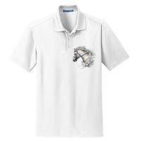 White Horse for Horses Lovers Floral funnhy horse Dry Zone Grid Polo