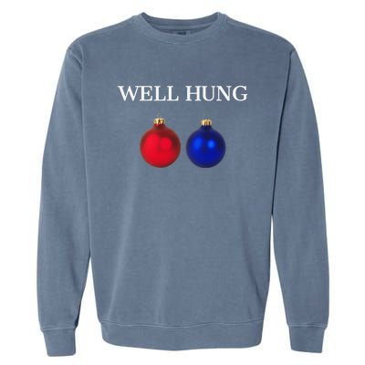 Well Hung Funny Christmas Garment-Dyed Sweatshirt