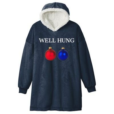 Well Hung Funny Christmas Hooded Wearable Blanket