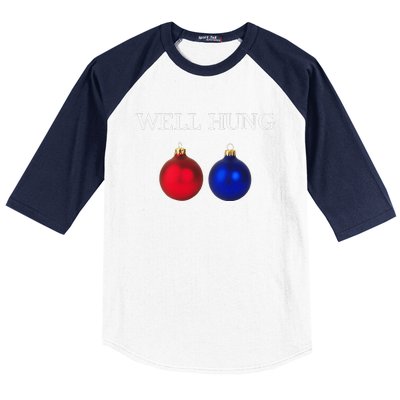 Well Hung Funny Christmas Baseball Sleeve Shirt