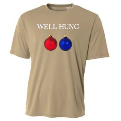 Well Hung Funny Christmas Cooling Performance Crew T-Shirt