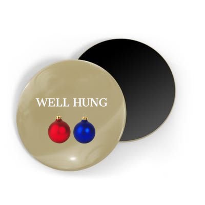 Well Hung Funny Christmas Magnet