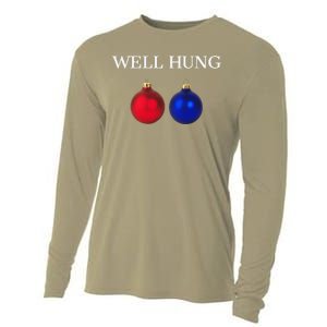 Well Hung Funny Christmas Cooling Performance Long Sleeve Crew