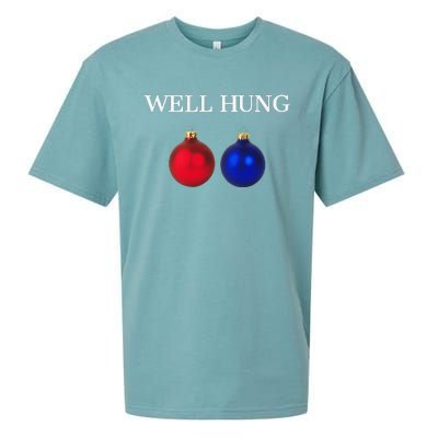 Well Hung Funny Christmas Sueded Cloud Jersey T-Shirt