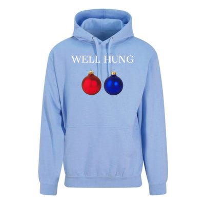 Well Hung Funny Christmas Unisex Surf Hoodie