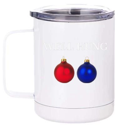 Well Hung Funny Christmas 12 oz Stainless Steel Tumbler Cup