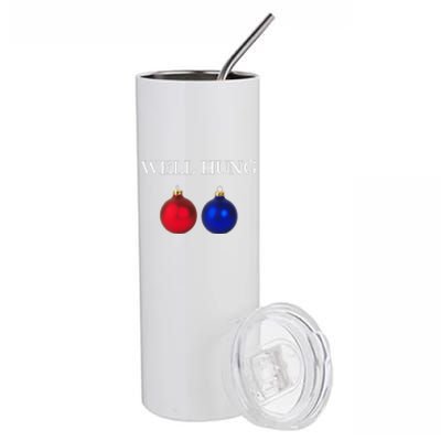 Well Hung Funny Christmas Stainless Steel Tumbler