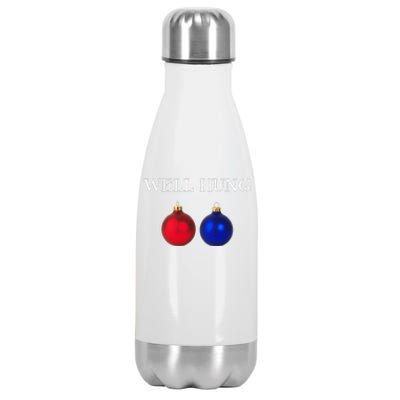 Well Hung Funny Christmas Stainless Steel Insulated Water Bottle