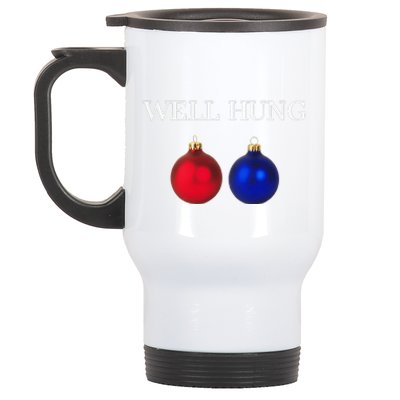 Well Hung Funny Christmas Stainless Steel Travel Mug