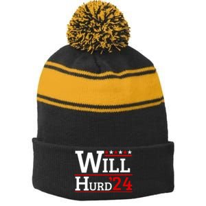 Will Hurd For President Will Hurd 2024 Stripe Pom Pom Beanie