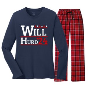 Will Hurd For President Will Hurd 2024 Women's Long Sleeve Flannel Pajama Set 