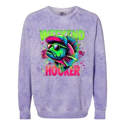 Weekend Hooker Funny Fish Colorblast Crewneck Sweatshirt