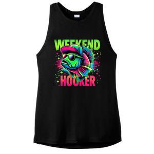 Weekend Hooker Funny Fish Ladies PosiCharge Tri-Blend Wicking Tank