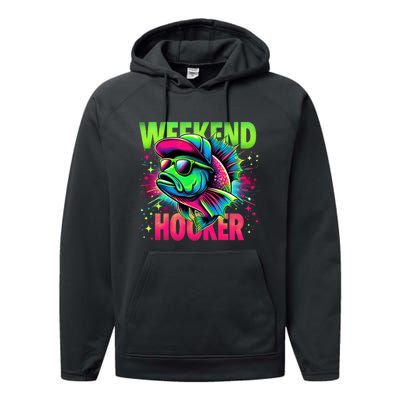 Weekend Hooker Funny Fish Performance Fleece Hoodie