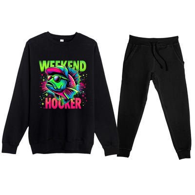 Weekend Hooker Funny Fish Premium Crewneck Sweatsuit Set