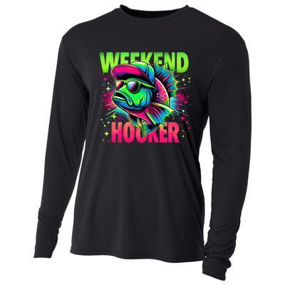 Weekend Hooker Funny Fish Cooling Performance Long Sleeve Crew