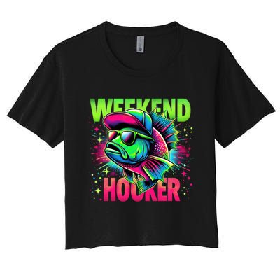 Weekend Hooker Funny Fish Women's Crop Top Tee