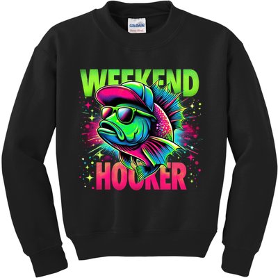 Weekend Hooker Funny Fish Kids Sweatshirt