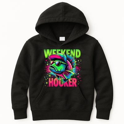 Weekend Hooker Funny Fish Kids Hoodie