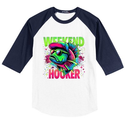 Weekend Hooker Funny Fish Baseball Sleeve Shirt