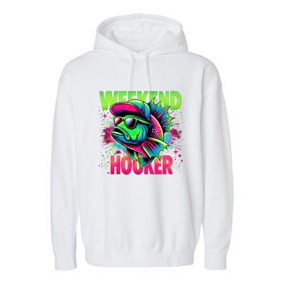 Weekend Hooker Funny Fish Garment-Dyed Fleece Hoodie