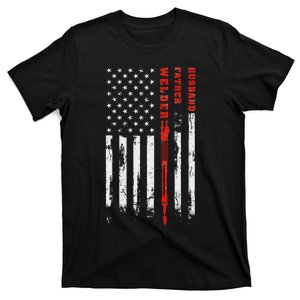 Welder Husband Father Dad American Flag FatherS Day T-Shirt