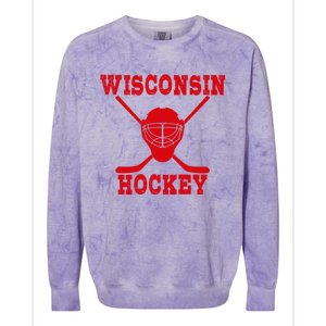 Wisconsin Hockey Gift Colorblast Crewneck Sweatshirt