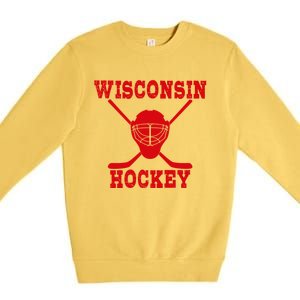 Wisconsin Hockey Gift Premium Crewneck Sweatshirt