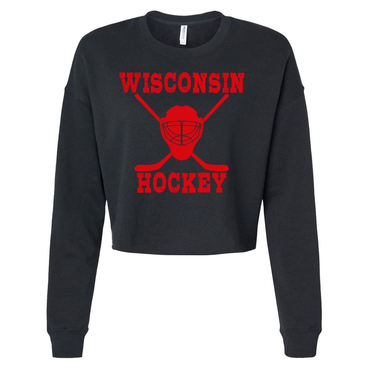 Wisconsin Hockey Gift Cropped Pullover Crew