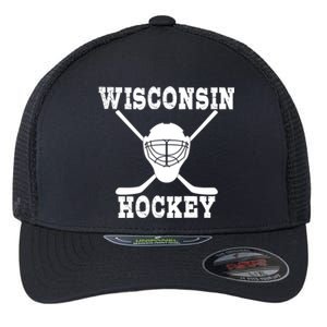 Wisconsin Hockey Gift Flexfit Unipanel Trucker Cap