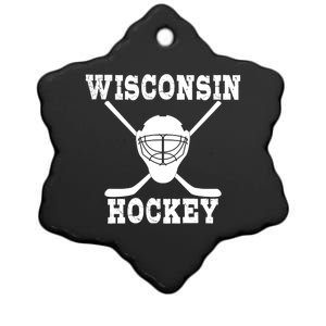 Wisconsin Hockey Gift Ceramic Star Ornament